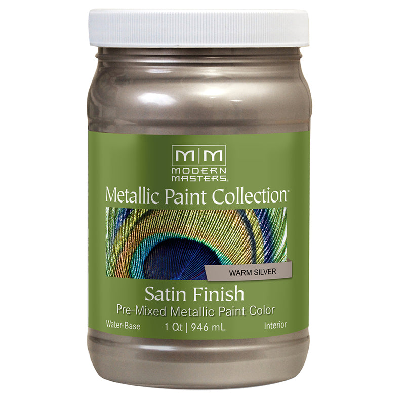 Modern Masters Satin Metallic Paint, listed Warm Silver, Quart package reference
