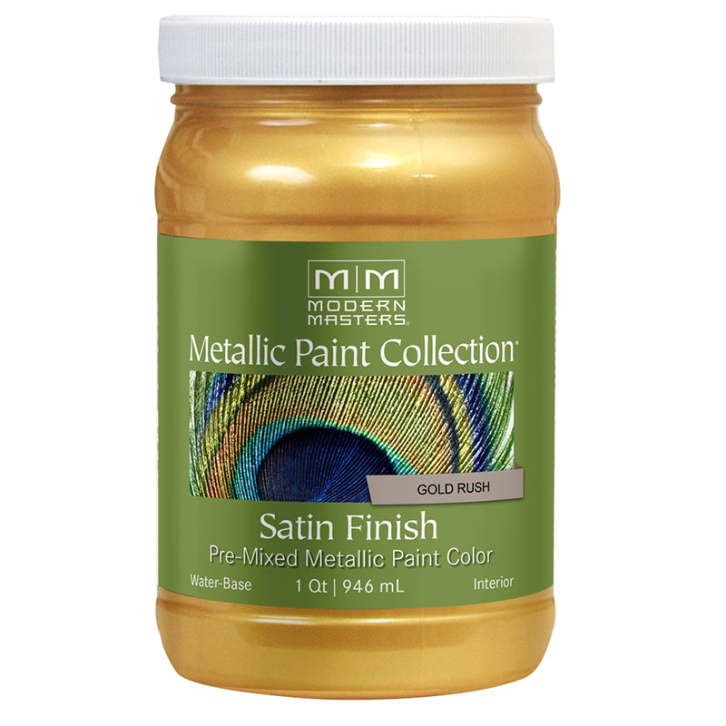Modern Masters Satin Metallic Paint, listed Gold Rush, Quart package reference