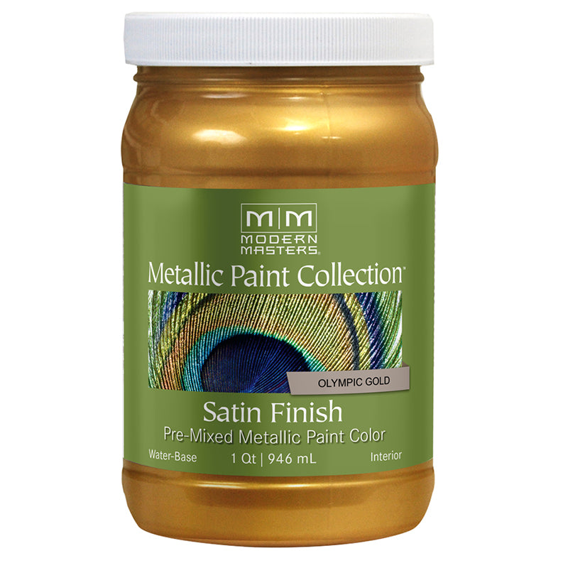 Modern Masters Satin Metallic Paint, listed Olympic Gold, Quart package reference