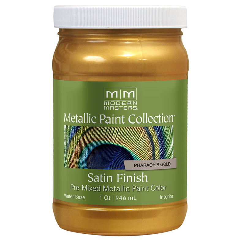 Modern Masters Satin Metallic Paint, listed Pharaoh's Gold, Quart package reference