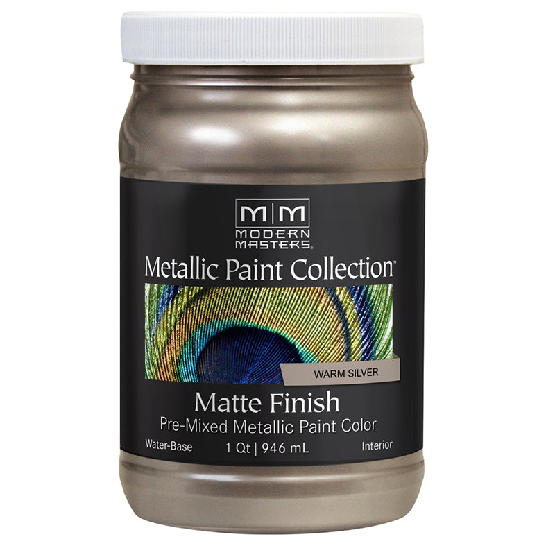 Modern Masters Matte Metallic Paint Warm Silver quart can