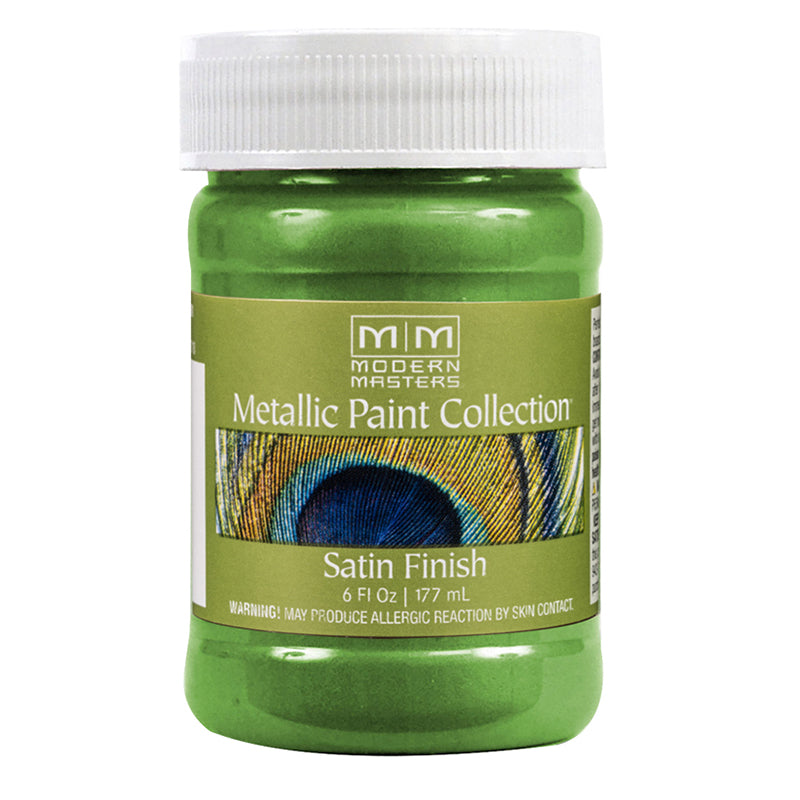 Modern Masters Metallic Paint Collection Satin Water-Based Decorative Metallic Paint Green Apple 6 oz product image