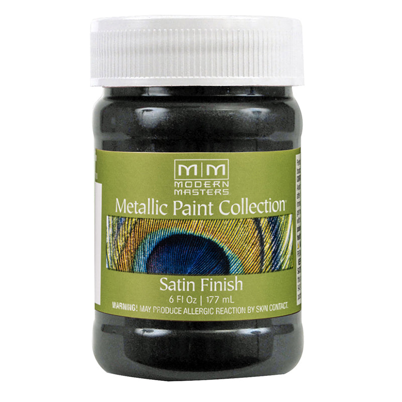 Modern Masters Metallic Paint Collection Satin Water-Based Decorative Metallic Paint Black Pearl 6 oz product image