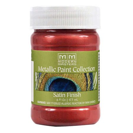 Modern Masters Metallic Paint Sashay Red satin 6 oz jar