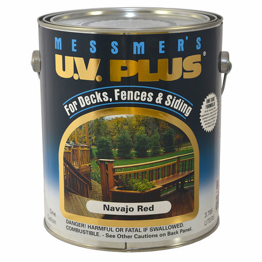 Messmer's U.V. Plus Stain Navajo Red Semi Transparent (250 VOC) Gallon Project Weekend DIY