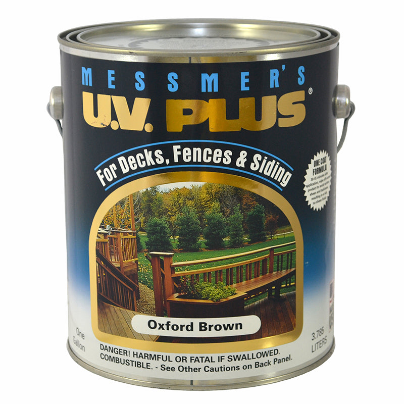 Messmer's U.V. Plus Stain Oxf Brown Semi Transparent (250 VOC) Gallon Project Weekend DIY
