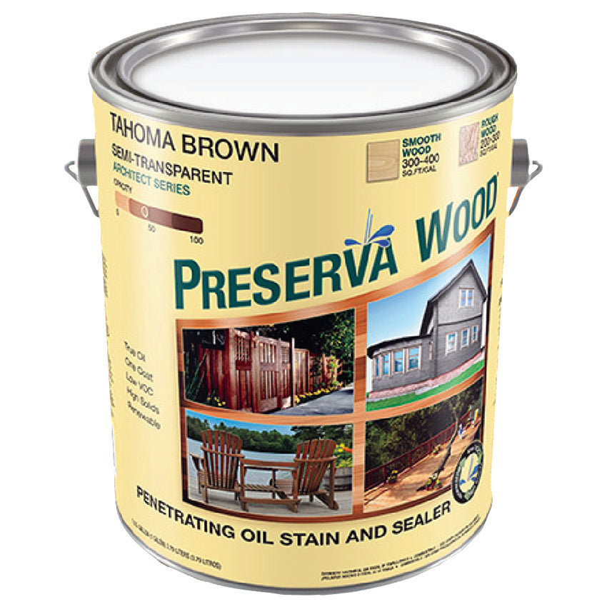 Preserva Wood Stain & Sealer, Tahoma Brown, Gallon