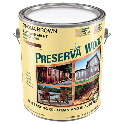 Preserva Products, Ltd. Wood Stain Semi Transparent Brown Gallon Project Weekend DIY