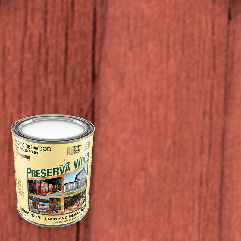 Preserva Wood Stain & Sealer, Pacific Redwood, Quart