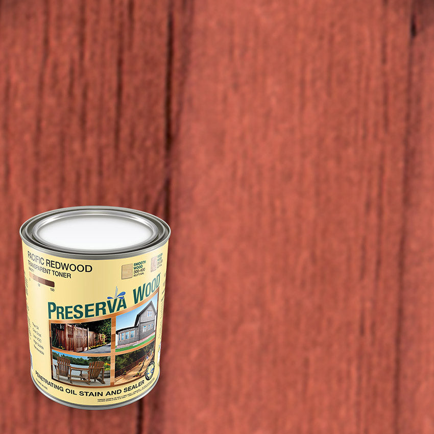 Preserva Wood Stain & Sealer, Pacific Redwood, Quart