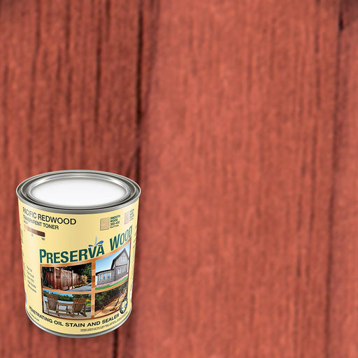 Preserva Wood Stain & Sealer, Pacific Redwood, Quart