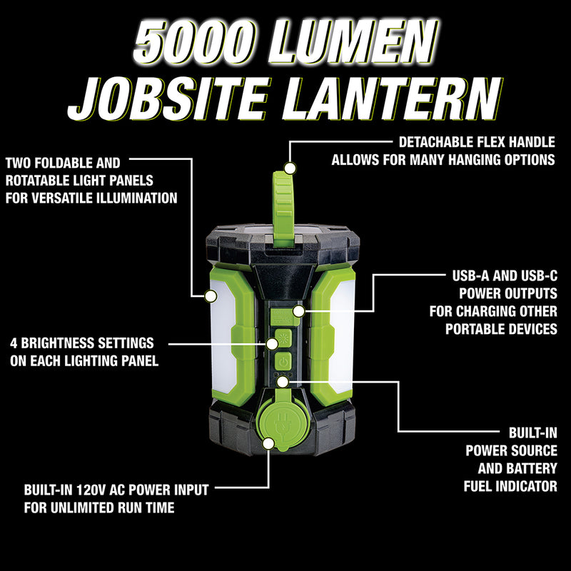 PowerSmith Voyager 5000 Lumen Jobsite Lantern with 3 Way Power Project Weekend DIY