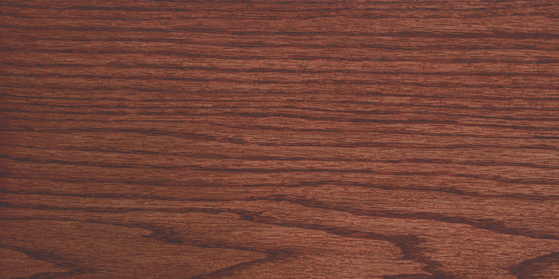 Manufacturer Old Masters Red Mahogany stain sample on oak