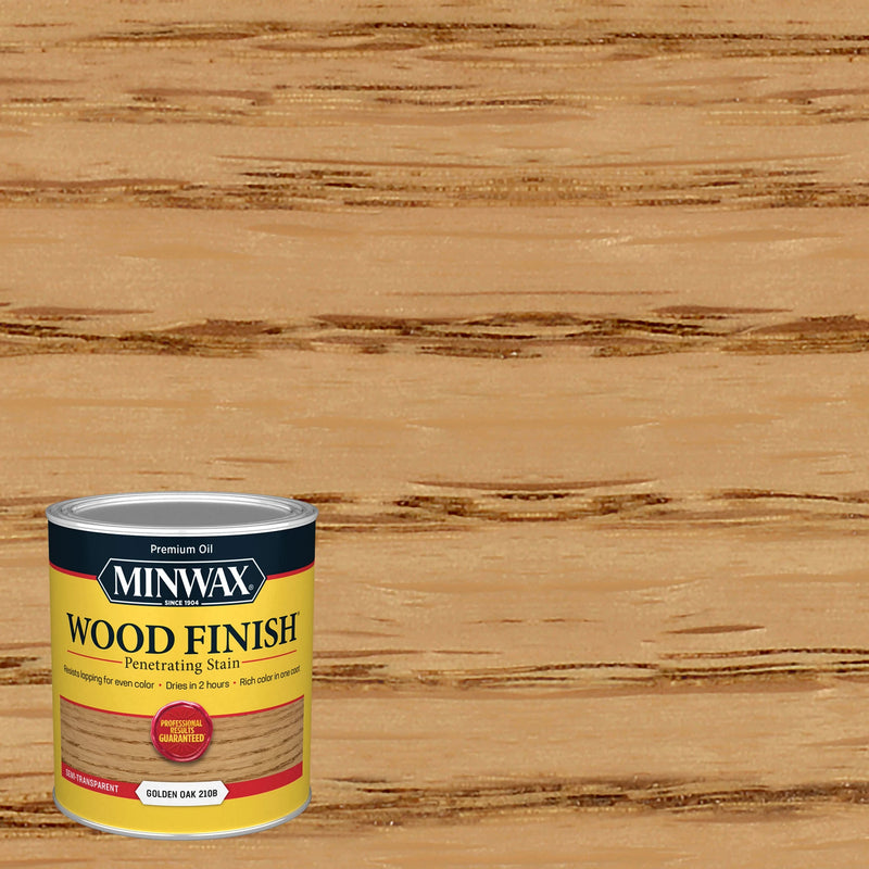 Golden Oak manufacturer color sample; substrate affects appearance
