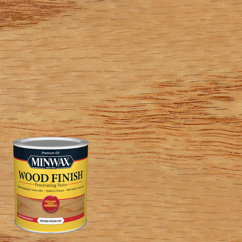 Golden Pecan manufacturer color sample; substrate affects appearance