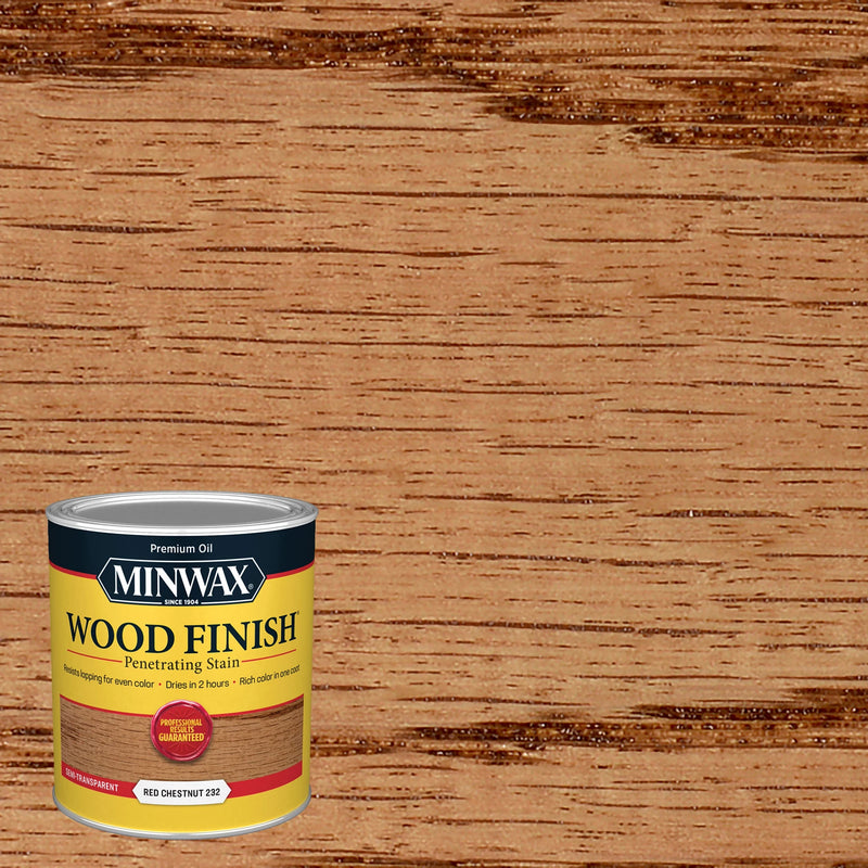 Red Chestnut manufacturer color sample; substrate affects appearance