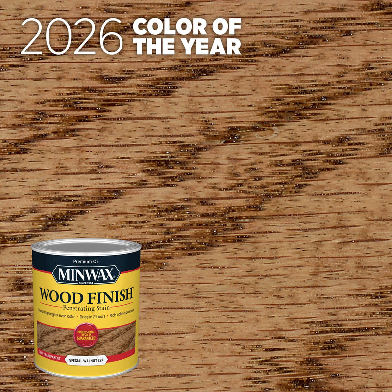 Special Walnut manufacturer color sample; substrate affects appearance