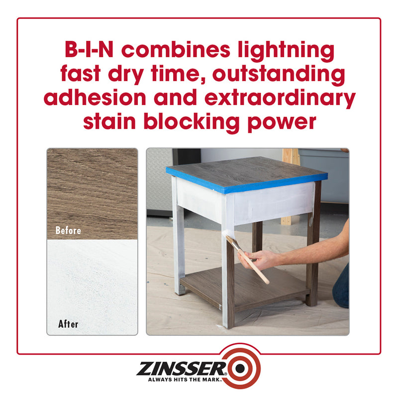 Zinsser B-I-N Shellac-Based Primer, White, Quart