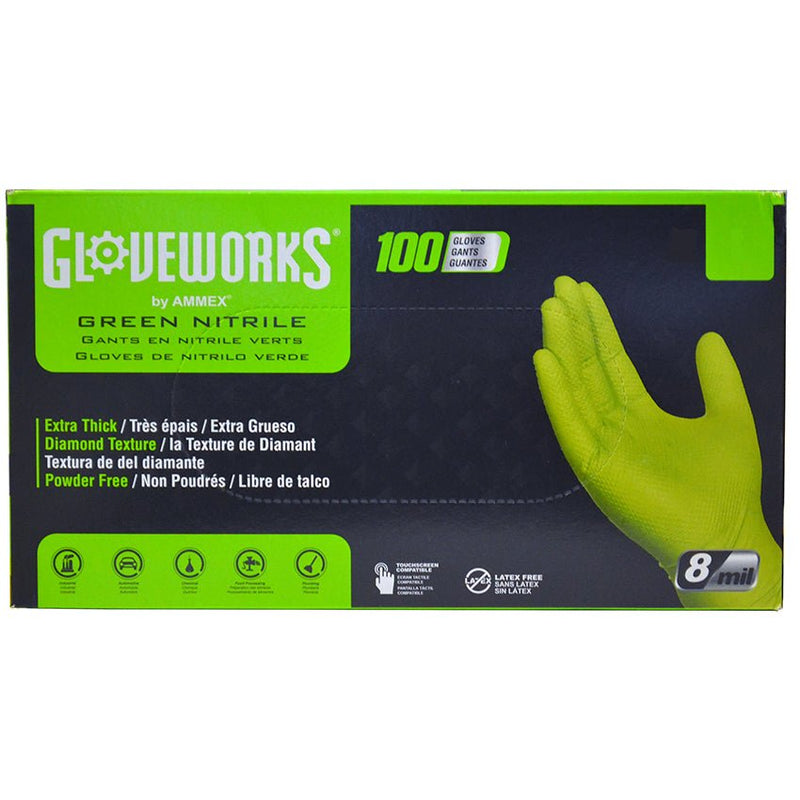 Ammex Gloveworks Heavy Duty Nitrile Gloves 100Pack XLarge Project Weekend DIY