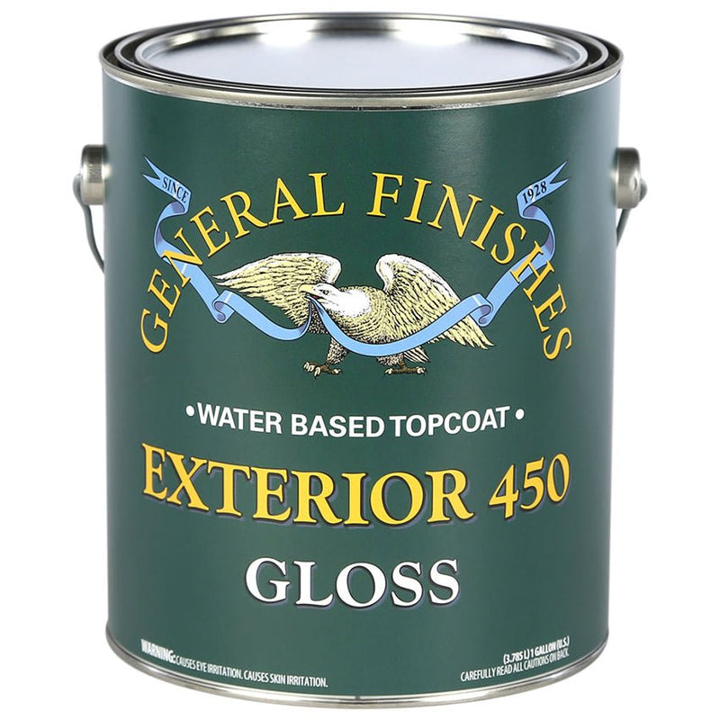 General Finishes Exterior 450 WaterBased Finish Clear Gloss Topcoat Gallon Project Weekend DIY