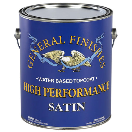 General Finishes High Performance Water-Based Topcoat, Clear Satin, 1 gallon can (GAHS)