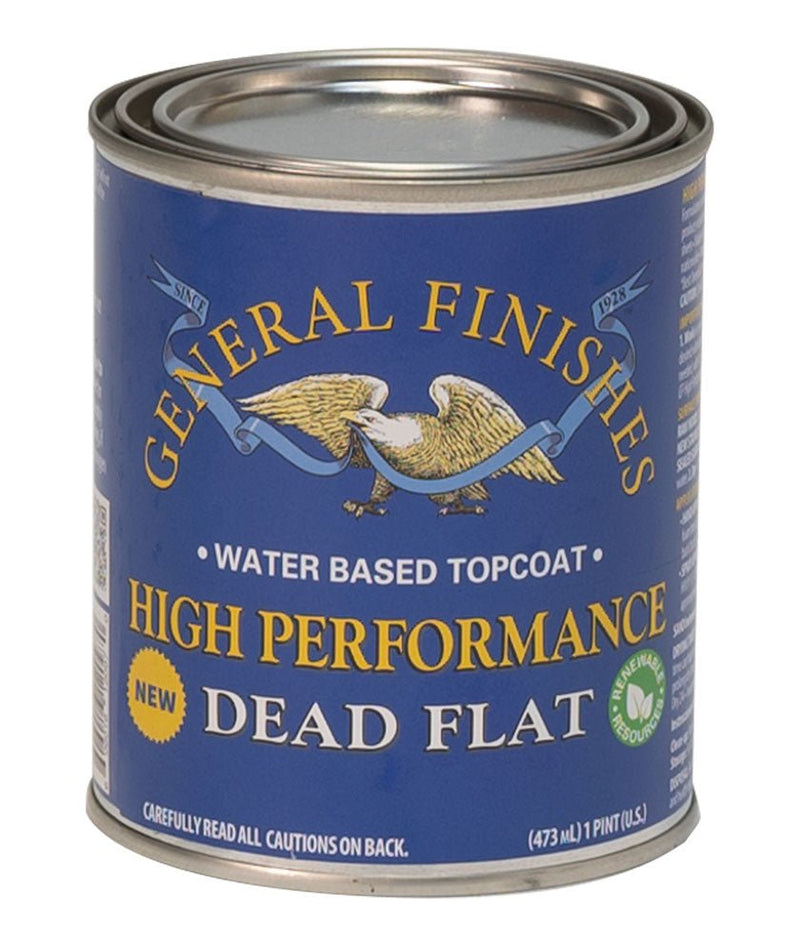 General Finishes High Performance Water-Based Topcoat, Dead Flat, Pint can