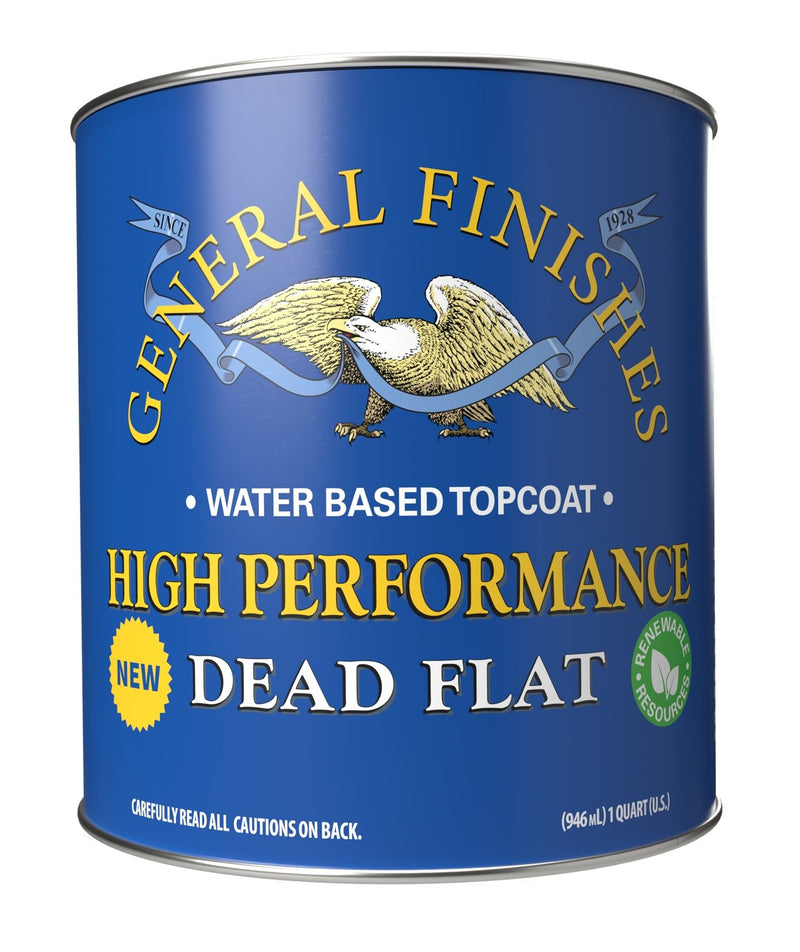 General Finishes High Performance Water-Based Topcoat, Dead Flat, Quart can