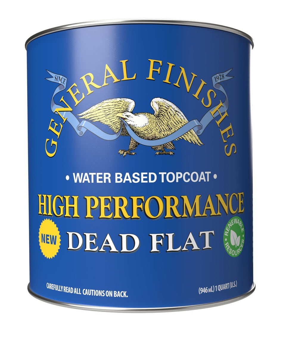 General Finishes High Performance Water-Based Topcoat, Dead Flat, Quart can
