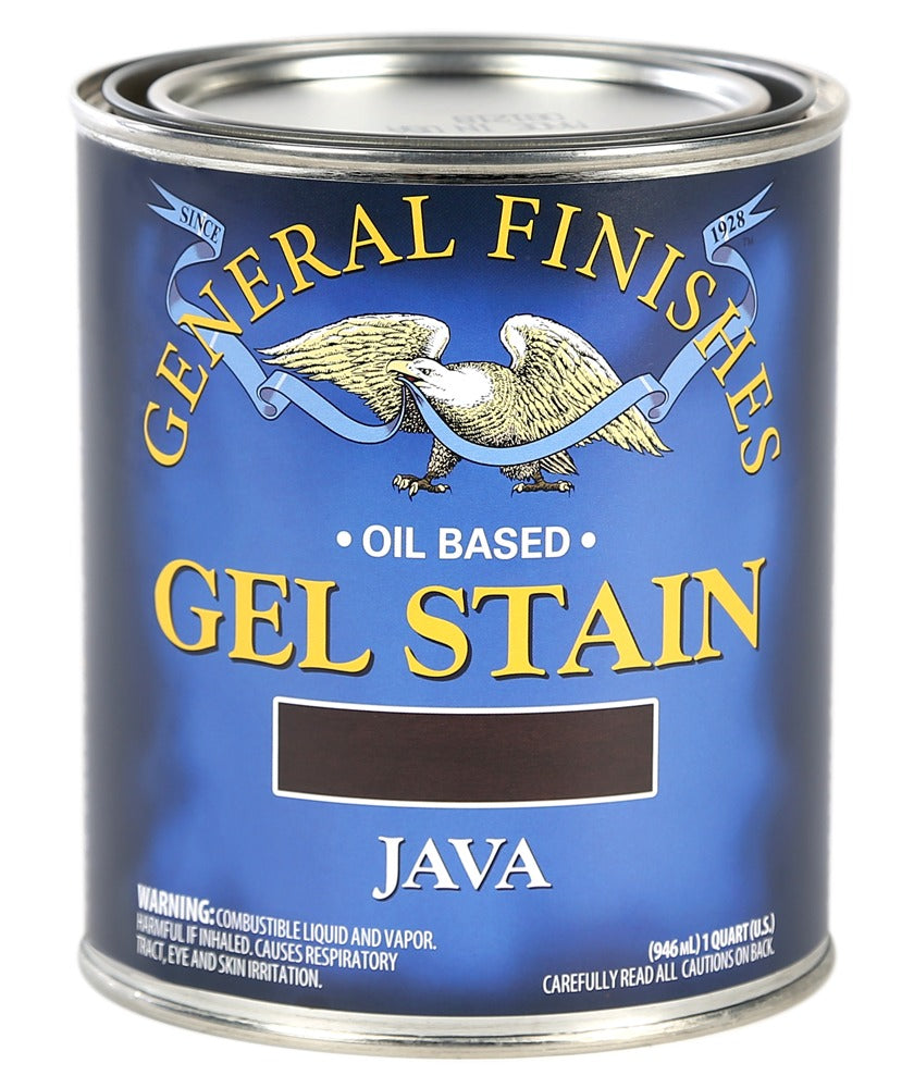 General Finishes Java Gel Stain, Quart can
