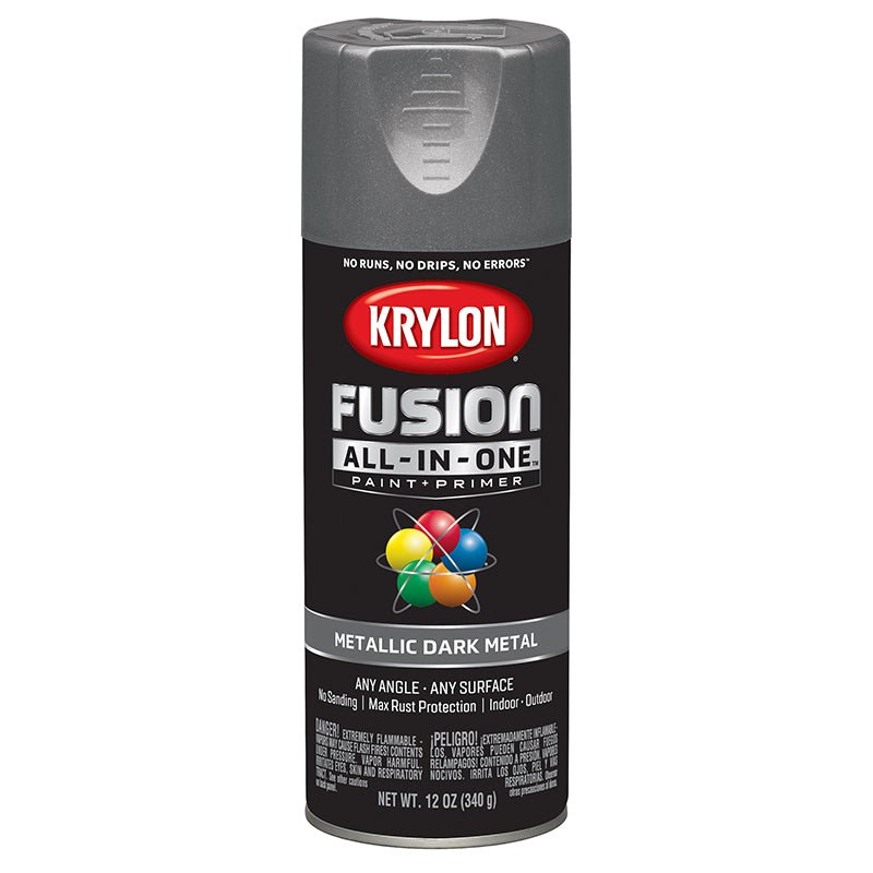 Krylon Fusion All - in - One Spray Paint - Dark Mtlal (12 oz) - LCB Paint & Supply