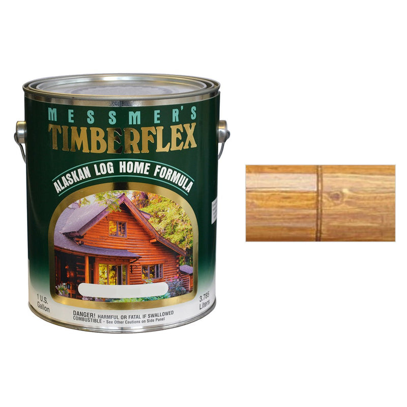 Messmer's Timberflex Log Home Finish, Oak Brown, Satin, Gallon with Oak Brown color swatch