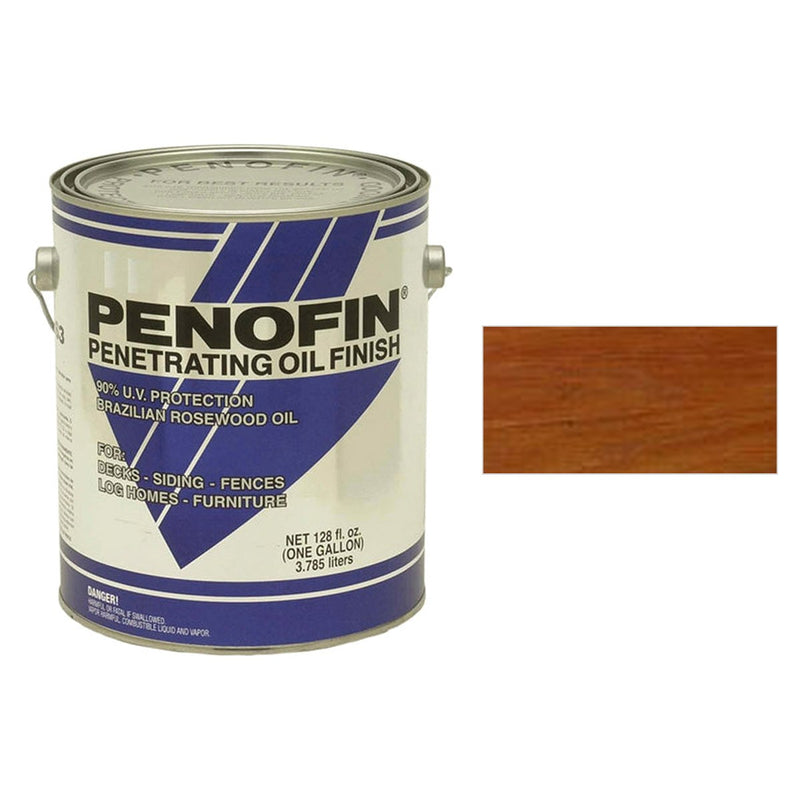 Penofin Blue Label Stain, Western Red Cedar, Gallon with Western Red Cedar color swatch