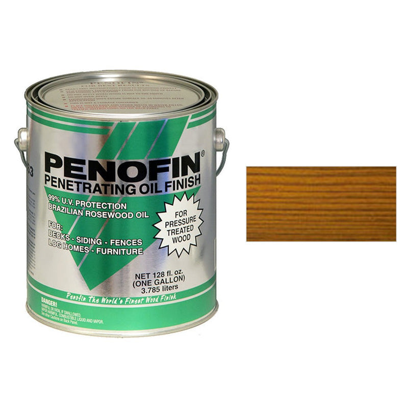 Penofin Pressure Treated Wood Stain, Tahoe, Gallon with Tahoe color swatch