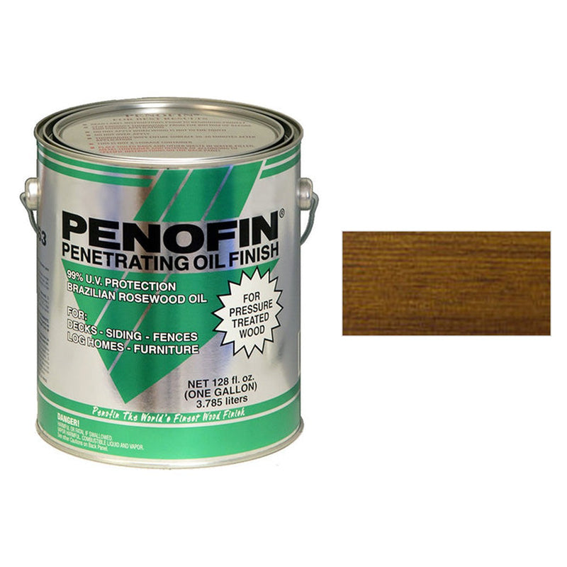 Penofin Pressure Treated Wood Stain, Yosemite, Gallon with Yosemite color swatch