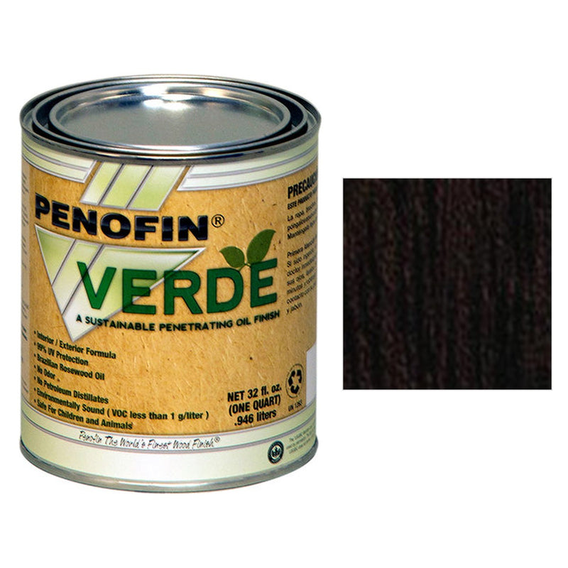 Penofin Verde Zero VOC Stain, Ebony, Quart with Ebony color swatch