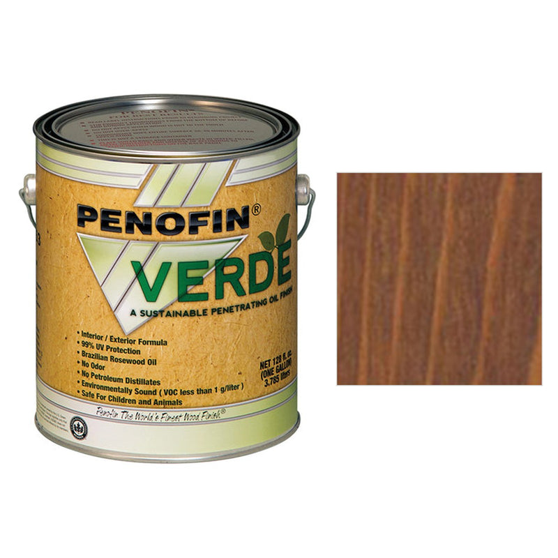 Penofin Verde Zero VOC Stain, Hickory, Gallon with Hickory color swatch