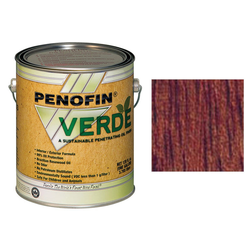 Penofin Verde Zero VOC Stain, Mahogany, Gallon with Mahogany color swatch