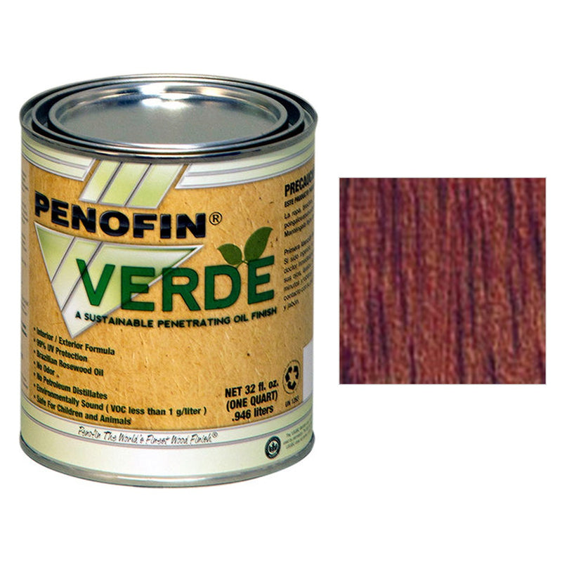 Penofin Verde Zero VOC Stain, Mahogany, Quart with Mahogany color swatch
