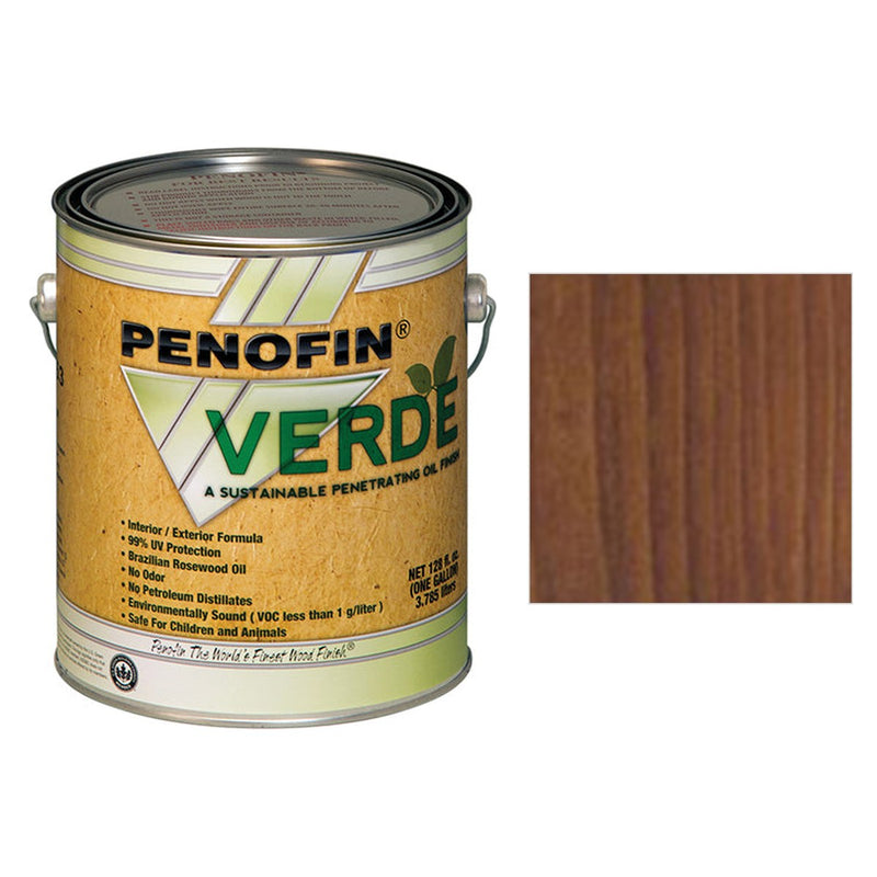 Penofin Verde Zero VOC Stain, Mission Brown, Gallon with Mission Brown color swatch