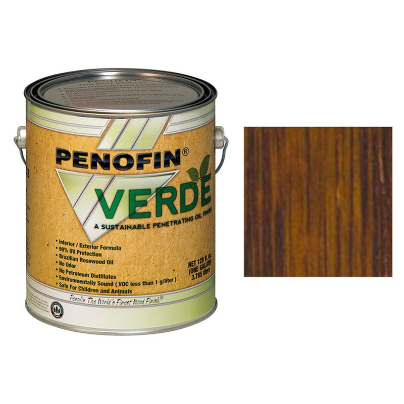 Penofin Verde Zero VOC Stain, Redwood, Gallon with Redwood color swatch
