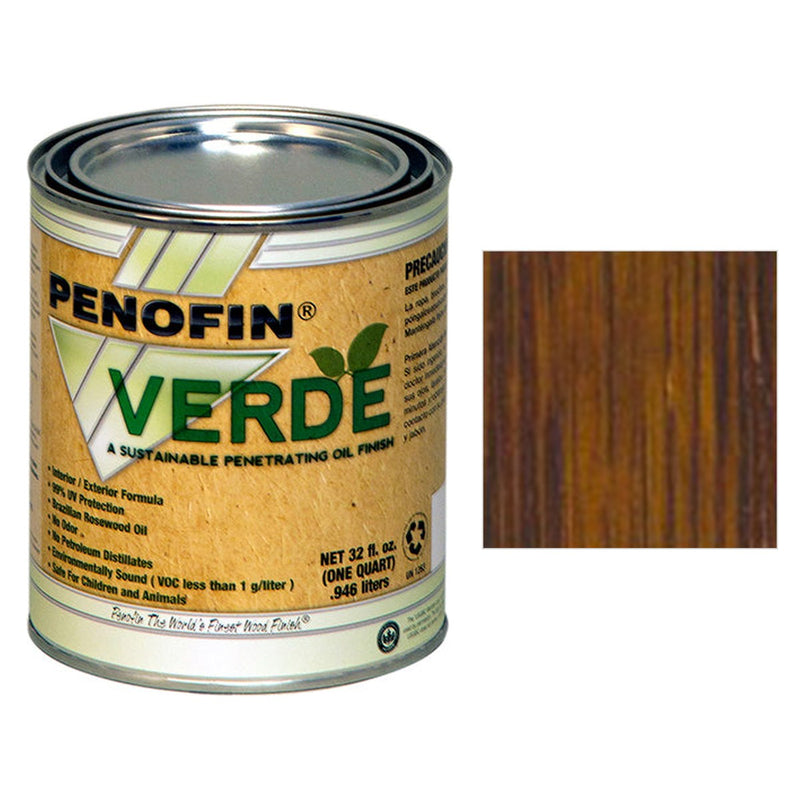 Penofin Verde Zero VOC Stain, Redwood, Quart with Redwood color swatch