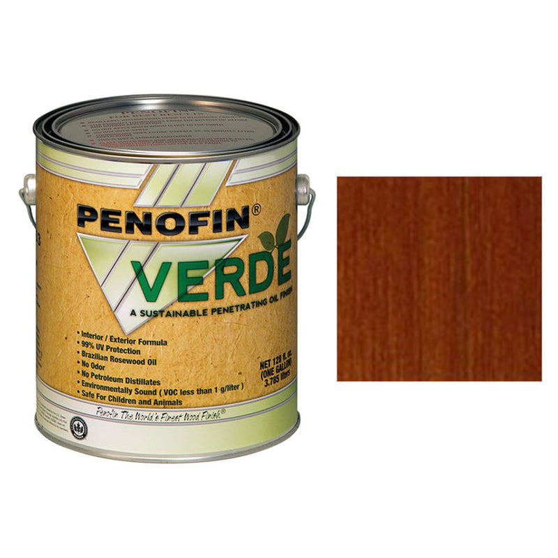 Penofin Verde Zero VOC Stain, Rosewood, Gallon with Rosewood color swatch