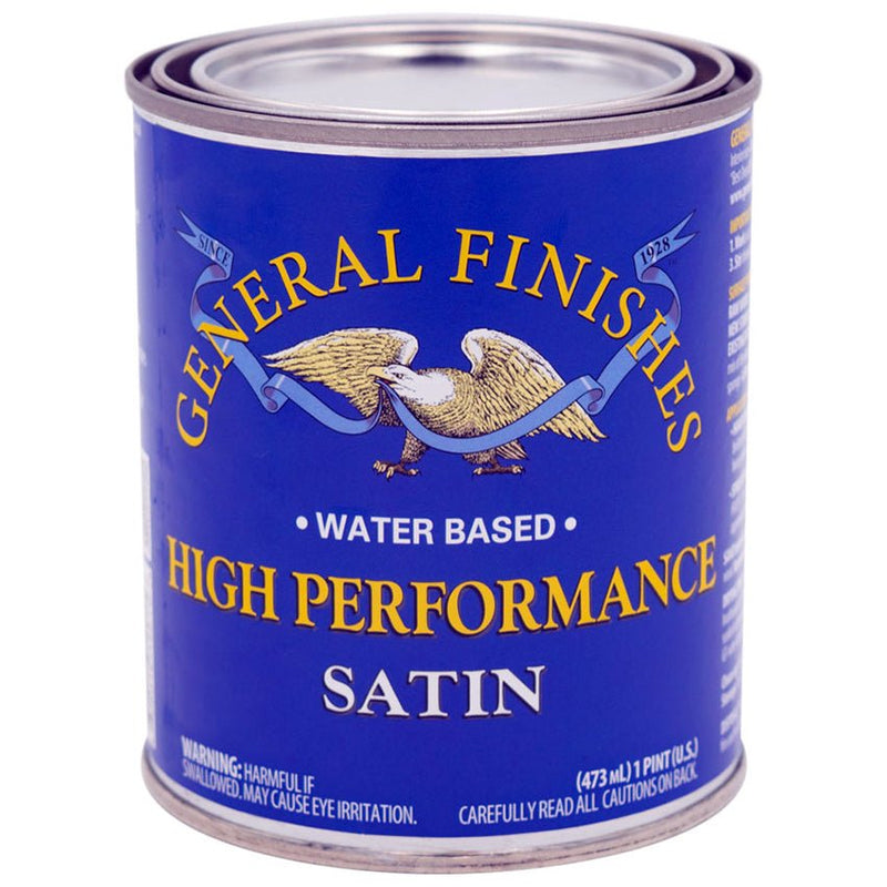General Finishes High Performance WaterBased Topcoat Clear Satin Pint Project Weekend DIY
