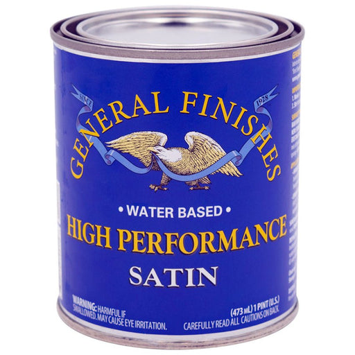 Pint General Finishes High Performance WB Topcoat Clear Satin - LCB Paint & Supply