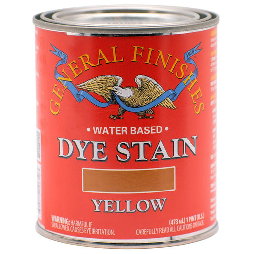 Pint General Finishes WB Dye Stain Yellow - LCB Paint & Supply
