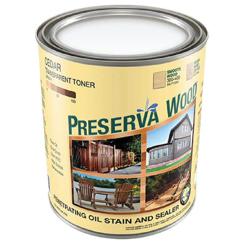 Preserva Products, Ltd. Wood Stain Transparent Cedar Quart Project Weekend DIY