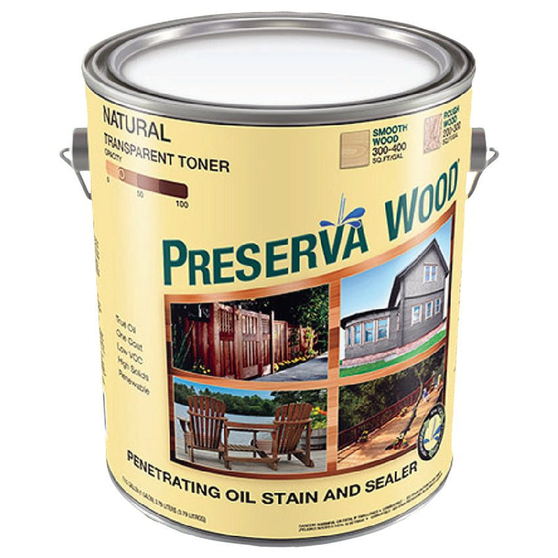 Preserva Products, Ltd. Wood Stain Transparent Natural Gallon Project Weekend DIY