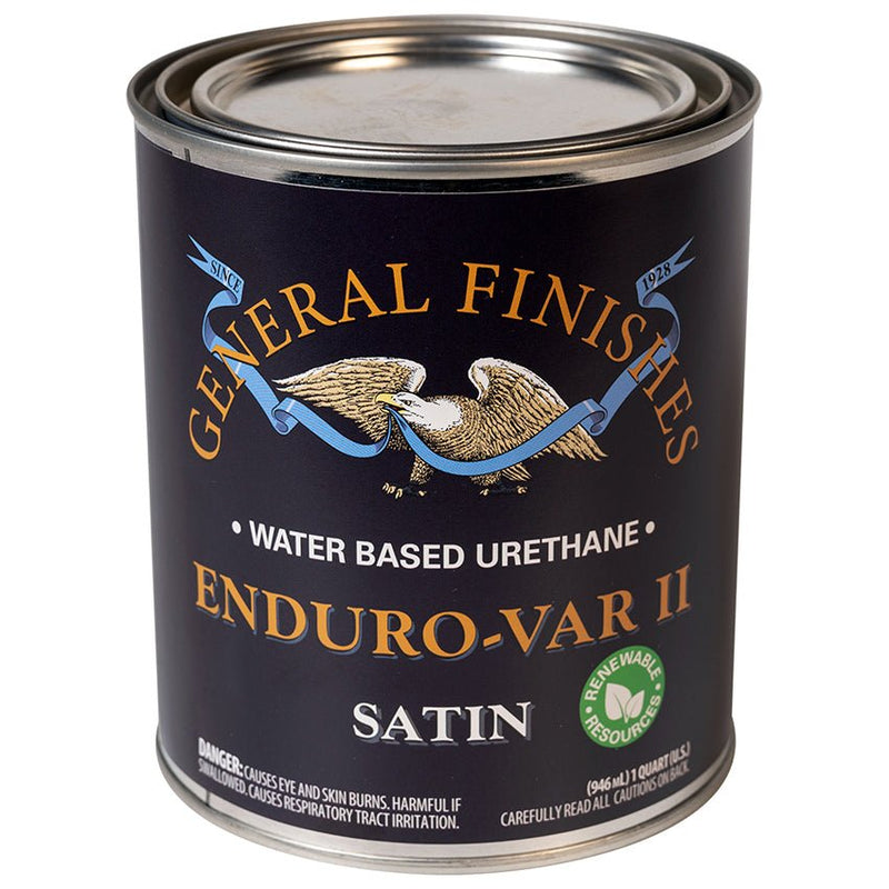 General Finishes EnduroVar II WaterBased Satin AmberTone Topcoat Quart Project Weekend DIY