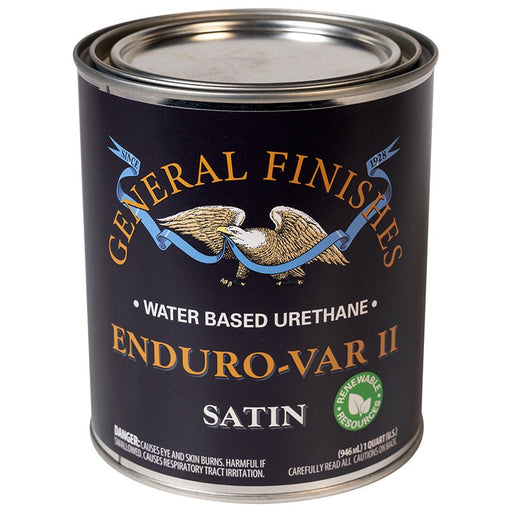 General Finishes EnduroVar II WaterBased Satin AmberTone Topcoat Quart Project Weekend DIY