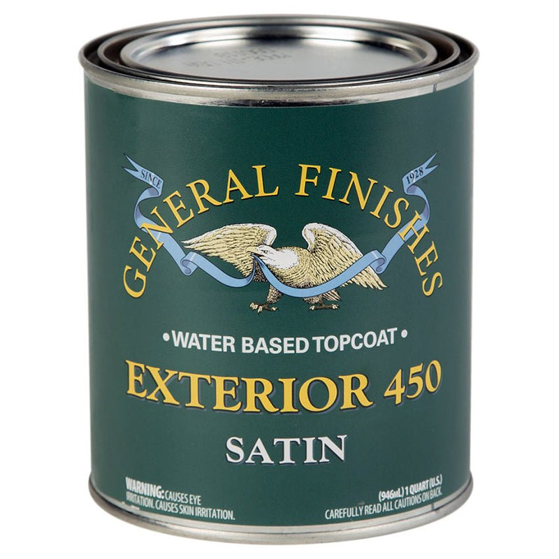 General Finishes Exterior 450 WaterBased Finish Clear Satin Topcoat Quart Project Weekend DIY